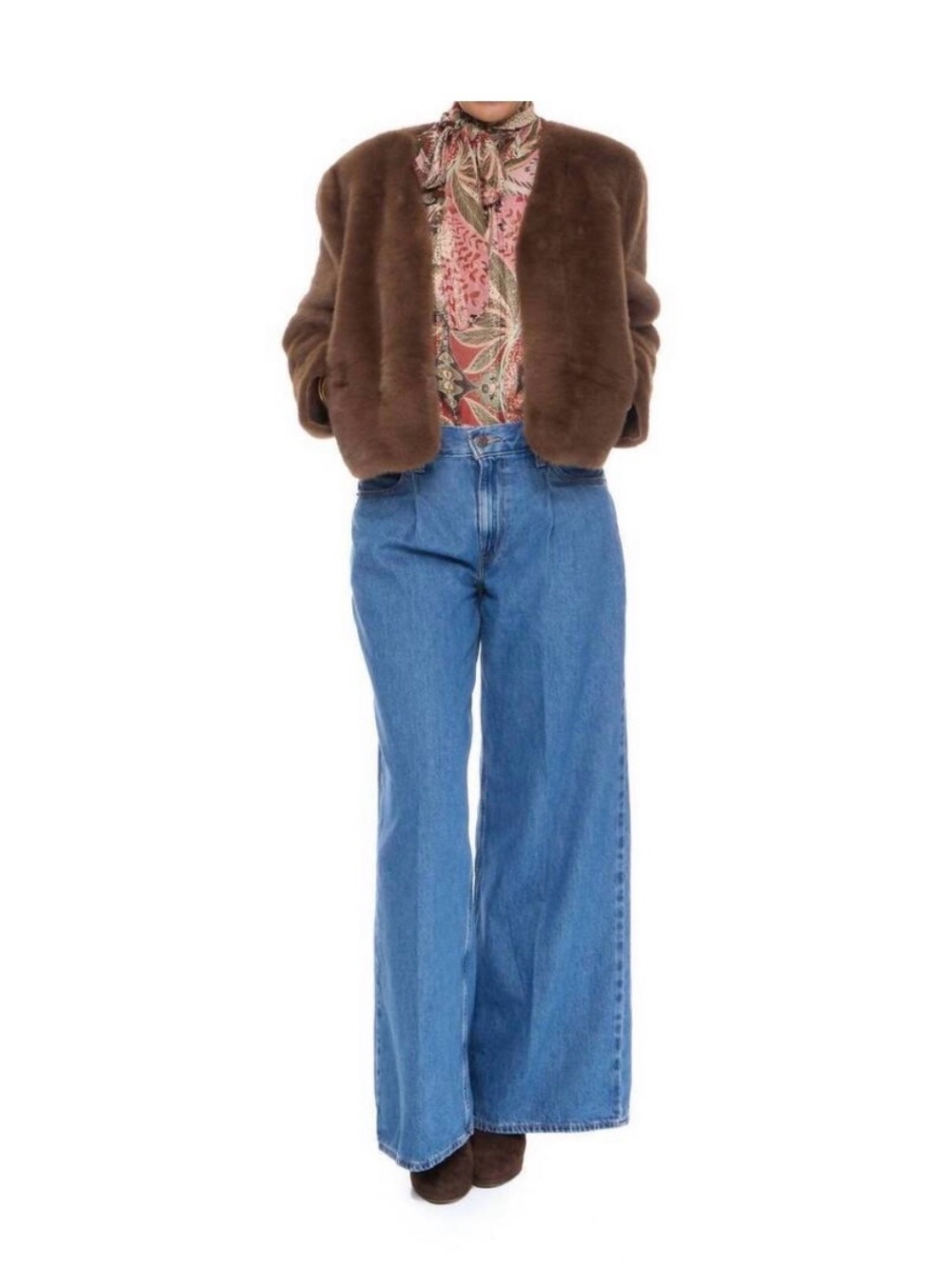 New Lucy Paris plaza faux fur mocha jacket.